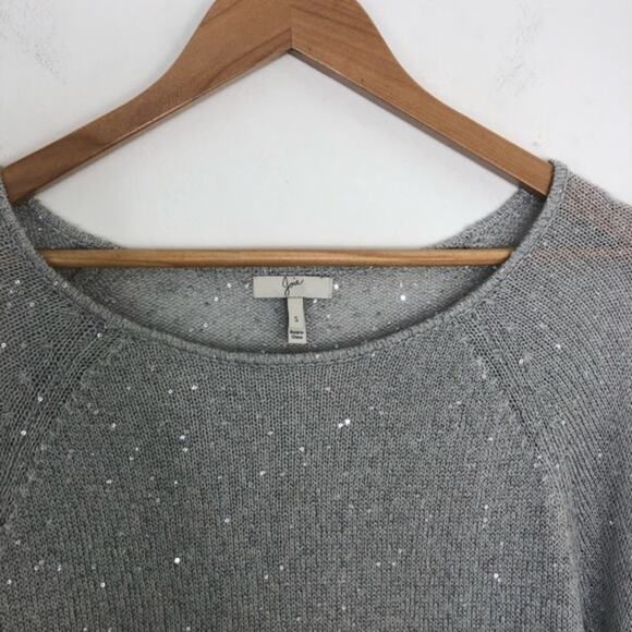 Joie Gray Silver Sequin Pullover Sweater Alpaca wool Blend - Picture 4 of 12